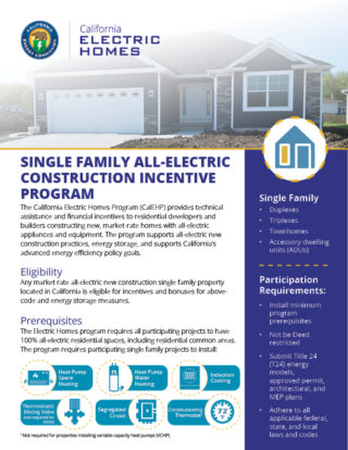 single family incentive fact sheet cover page
